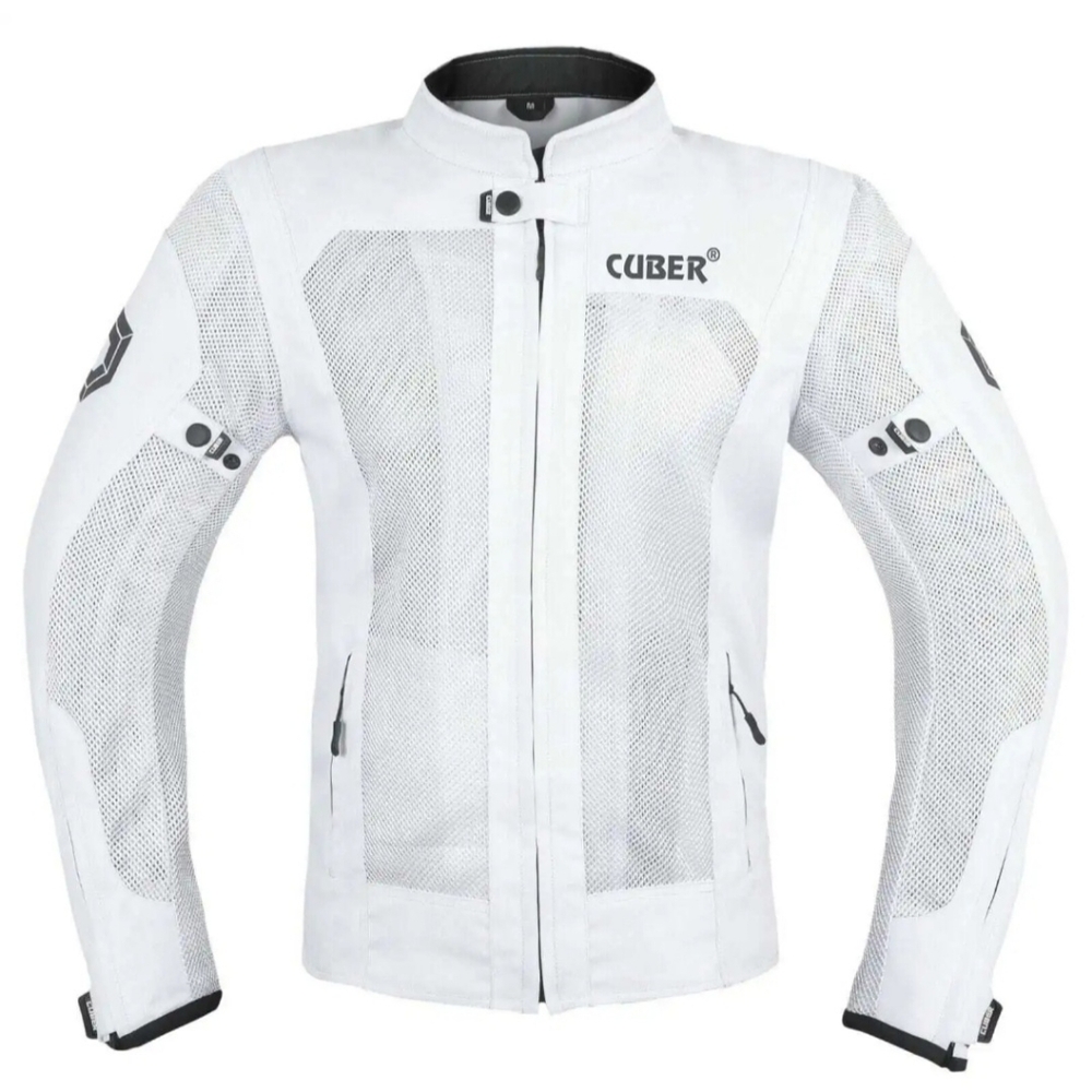 Mens Cuber mesh motorcycle jacket XXL white, armored NWT